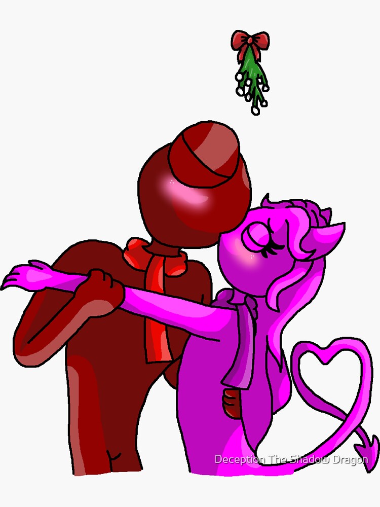 Red X Magenta Mistletoe (Rainbow Friends) | Sticker