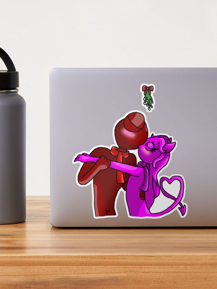 Red X Magenta Mistletoe (Rainbow Friends) | Sticker