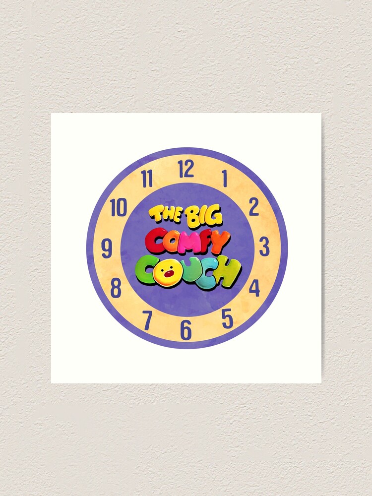 The Big Comfy Couch Clock Art Print By Birchandbark Redbubble