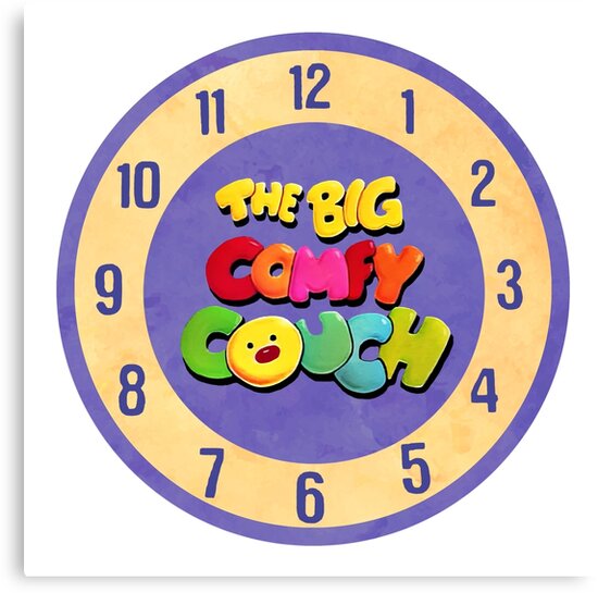 The Big Comfy Couch Clock Canvas Print By Birchandbark Redbubble