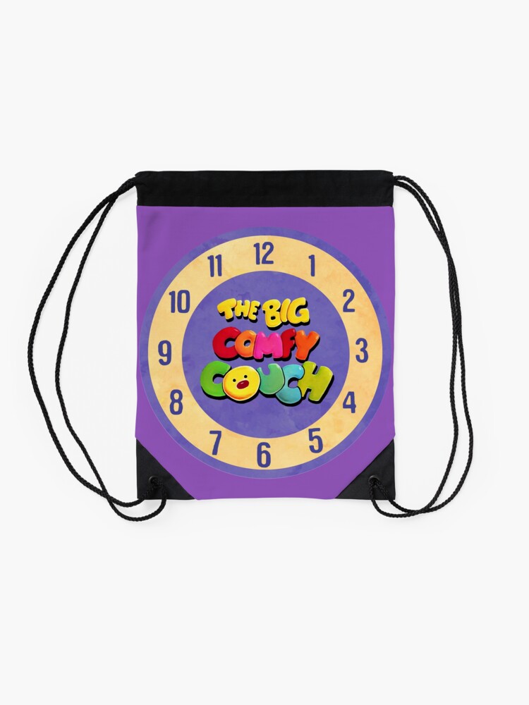 The Big Comfy Couch Clock Drawstring Bag By Birchandbark Redbubble