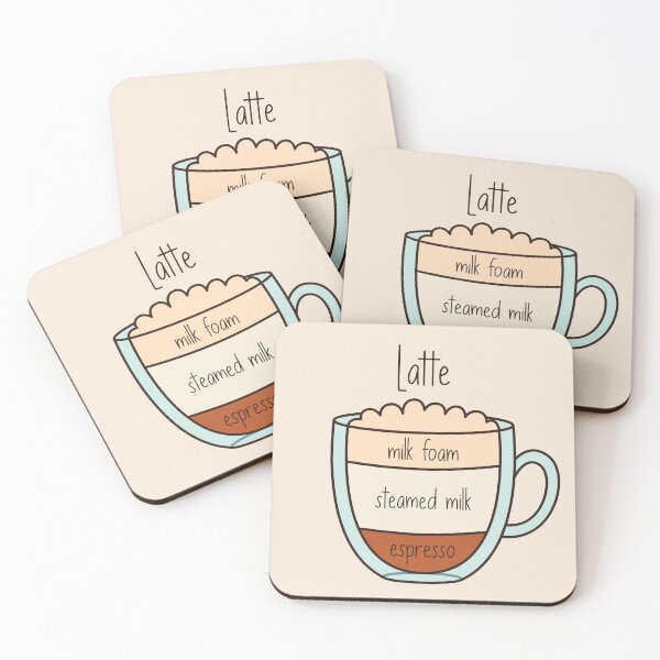 Item preview, Cute Hand Drawn Coffee Proportions - Latte designed and sold by hotsaucefactory.