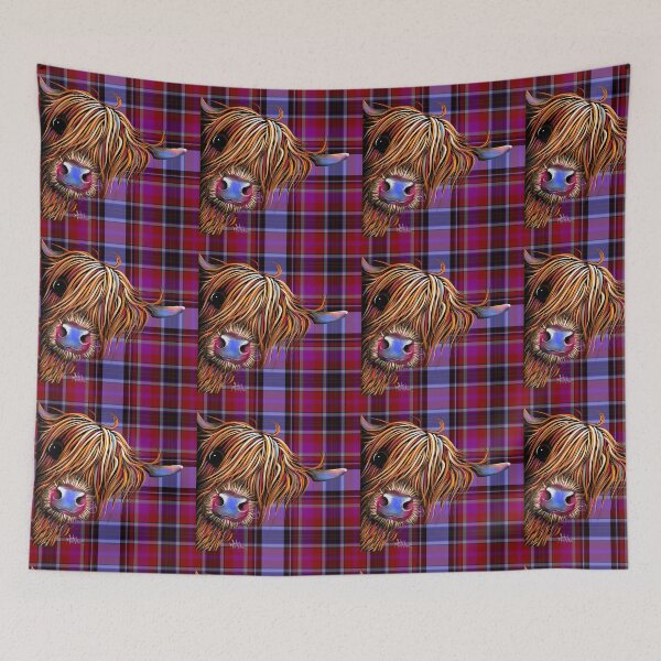 Item preview, SCoTTiSH HiGHLaND CoW ' TaRTaN SuGaR LuMP ‘ ' by SHiRLeY MacARTHuR designed and sold by Shirley MacArthur Art.