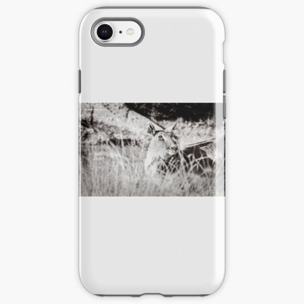 black and white portrait of an innocent doe iPhone Tough Case