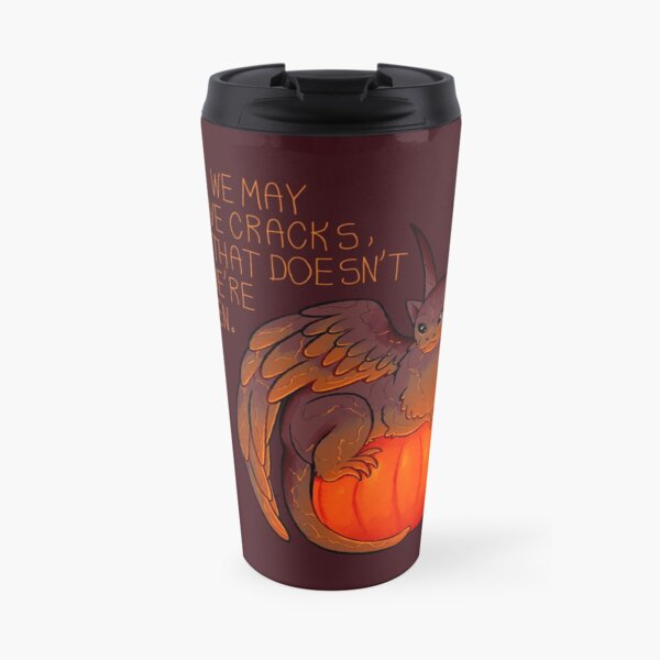 "We May Have Cracks" Pumpkin Gargoyle Travel Mug