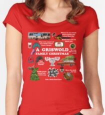 Christmas Vacation Collage Women's Fitted Scoop T-Shirt
