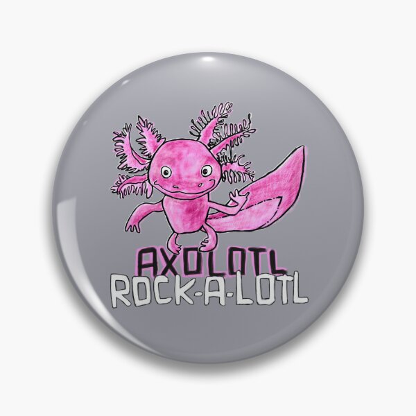 Artikelvorschau, Axolotl Wortspiel, Rockmusik, Rock a lotl, Pink Axolotl entworfen und verkauft von badlydrawnbabe.