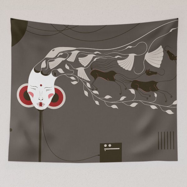 Item preview, Nature of a dream - Asian girl and fantasy stylised animals designed and sold by CalMaArt.