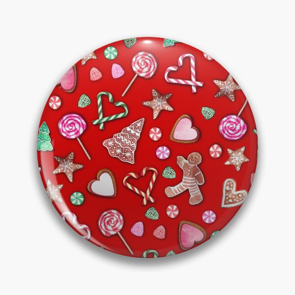 Item preview, Christmas Gingerbread with candy cane hearts and Lollipops, peppermints and gingerbread men designed and sold by MagentaRose.