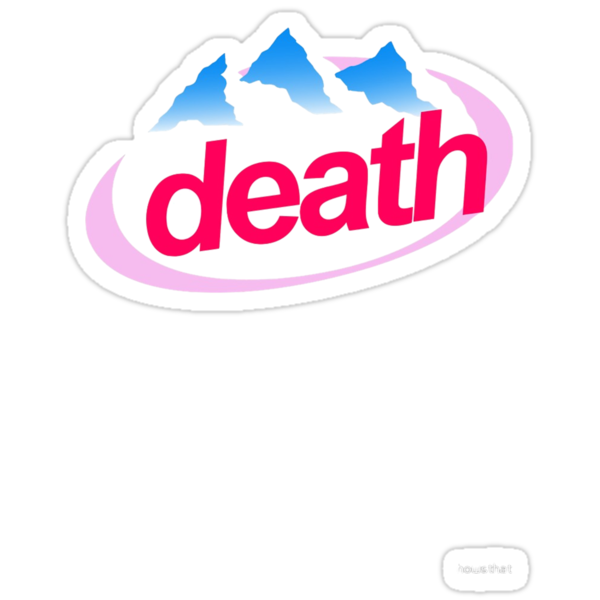 Pegatinas «muerte - evian logo aesthetic tumblr» de cameronbaba | Redbubble