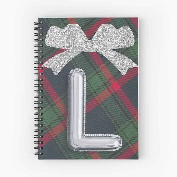 Item preview, Glorious Red and Green Plaid with  Glittering Bow and Puff Initial-L designed and sold by SunMoonBeyond.