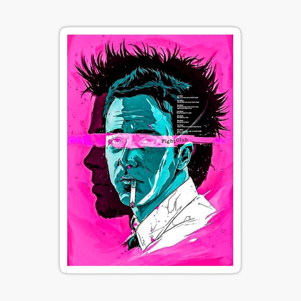 “fight club” Sticker for Sale by detluff | Redbubble