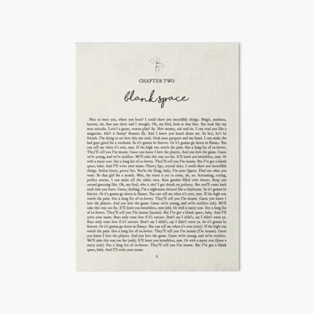 Item preview, Blank Space Lyrics designed and sold by queseraseraa.