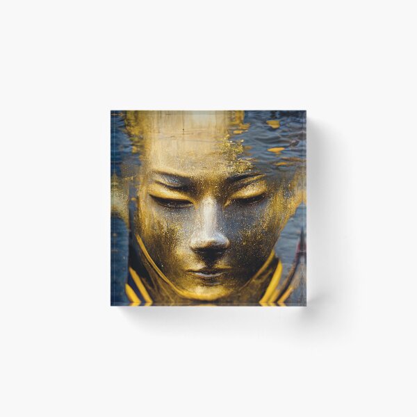 Item preview, Golden Buddha statue levitating canal in Venice designed and sold by osssoconcept.