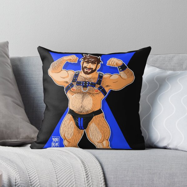 ADAM LIKES HARNESS - BLUE Throw Pillow