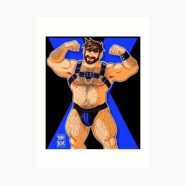 ADAM LIKES HARNESS - BLUE Art Print