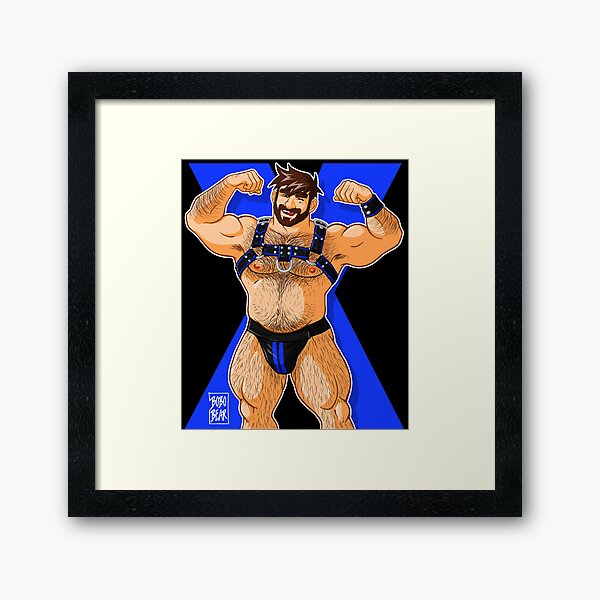 ADAM LIKES HARNESS - BLUE Framed Art Print