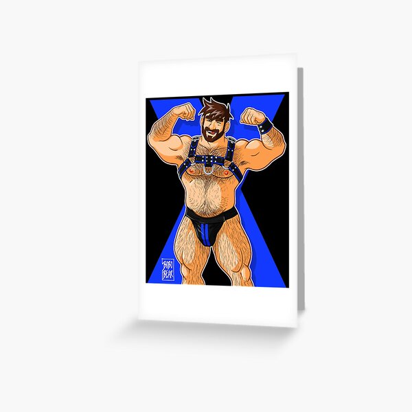 ADAM LIKES HARNESS - BLUE Greeting Card