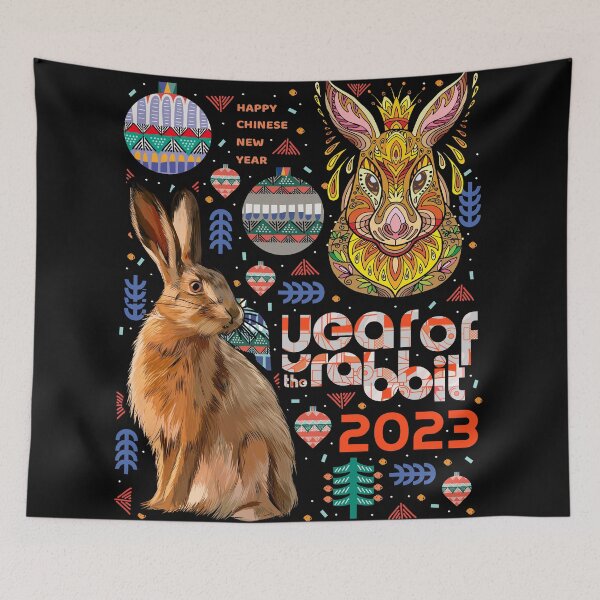 Item preview, Chinese Zodiac Rabbit 2023 Happy New Year designed and sold by taogiauco.