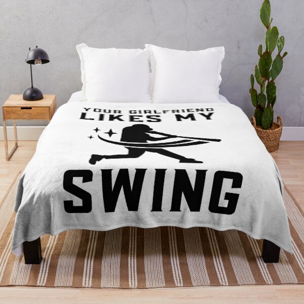 Item preview, Your Girlfriend Likes My Swing : Retro Funny Meme Quote BaseBall Softball : Swing Art designed and sold by MokonoKokoro.