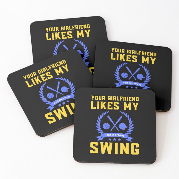 Item preview, Your Girlfriend Likes My Swing : Retro Funny Meme Quote BaseBall Softball : Symbol Art designed and sold by MokonoKokoro.