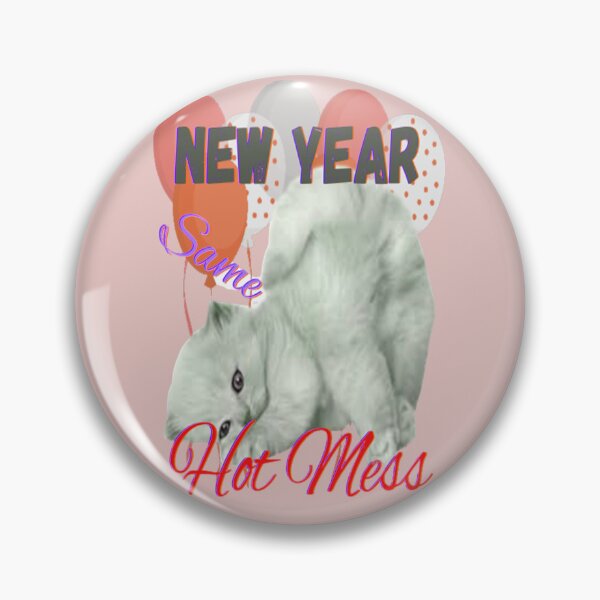 Item preview, New Year Same Hot Mess Cat Lettering Design, 2, Howdy New Year, New Years Celebration, New Years Eve Countdown designed and sold by Adri Barnard.