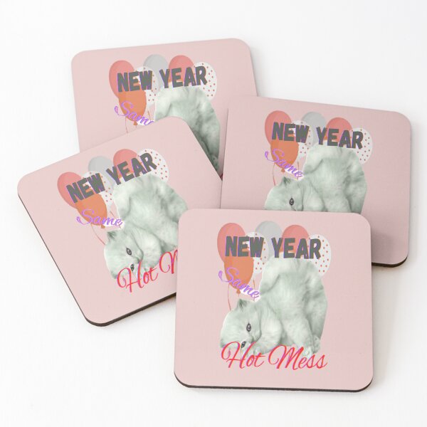 Item preview, New Year Same Hot Mess Cat Lettering Design, 2, Howdy New Year, New Years Celebration, New Years Eve Countdown designed and sold by Adri Barnard.