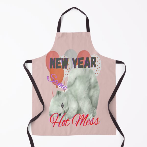 Item preview, New Year Same Hot Mess Cat Lettering Design, 2, Howdy New Year, New Years Celebration, New Years Eve Countdown designed and sold by Adri Barnard.
