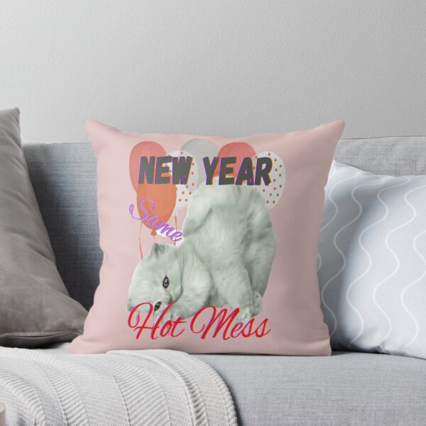 Item preview, New Year Same Hot Mess Cat Lettering Design, 2, Howdy New Year, New Years Celebration, New Years Eve Countdown designed and sold by Adri Barnard.