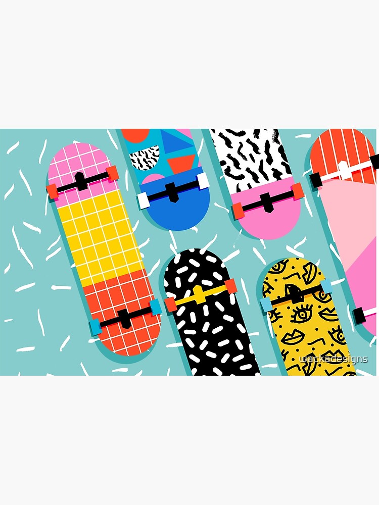 Omigod - 80s retro memphis skateboards pattern sports trendy