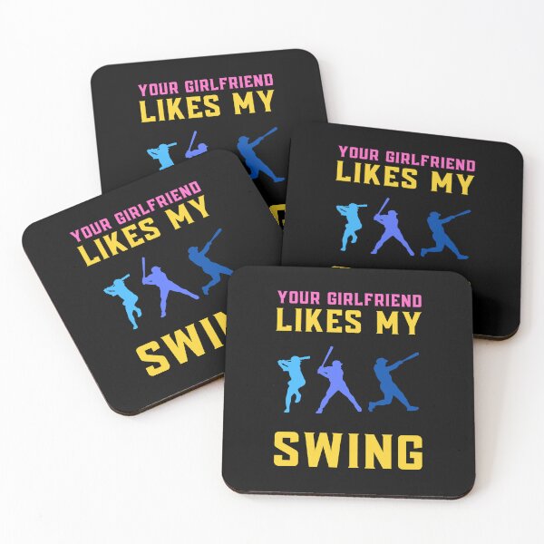 Item preview, Your Girlfriend Likes My Swing : Retro Funny Meme Quote BaseBall Softball : Swing Swing! Swing!! designed and sold by MokonoKokoro.