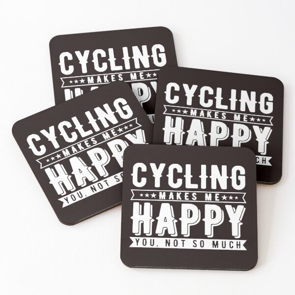 Item preview, Cycling Makes Me Happy, Funny Cycling, Cyclist Quote designed and sold by Aerial Addicts.