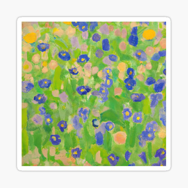 Aperçu de l'œuvre Champ de fleurs de Klimt créée et vendue par maniacfitness.
