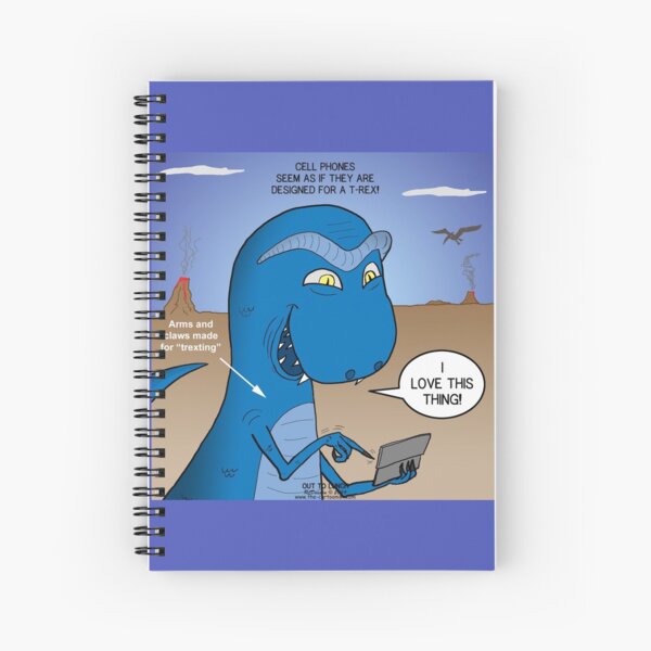 T-Rex Mobile Cell Phone and Texting or T-rexting Spiral Notebook