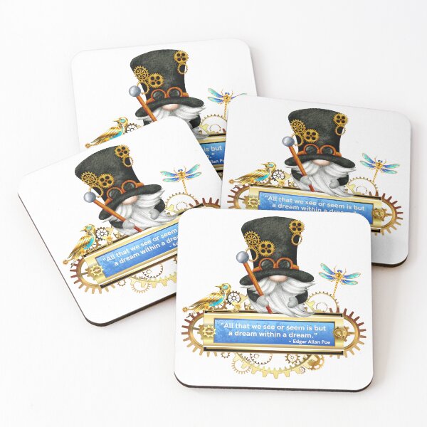 Item preview, Steampunk gnome with but a dream quote from Poe designed and sold by headpossum.