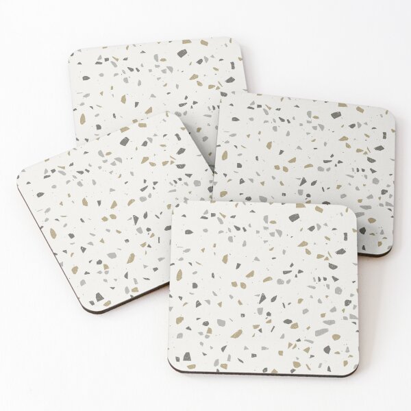 White Classic Terrazzo Set of Coasters