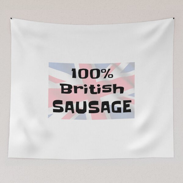 Item preview, 100% British Sausage - Love England - Love English Sausages - Fun British Shirt & Mug Gift designed and sold by happygiftideas.