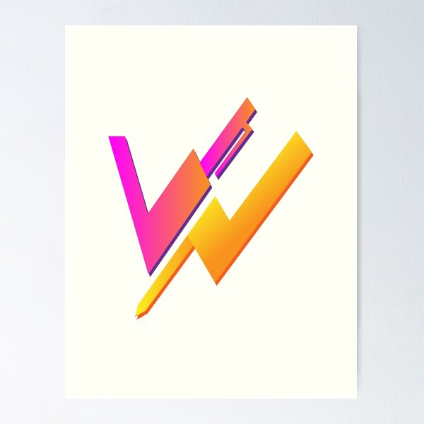 Artikelvorschau, W Gradient Logo-Vorlage mit abstrakter Form entworfen und verkauft von Chitrogiri.