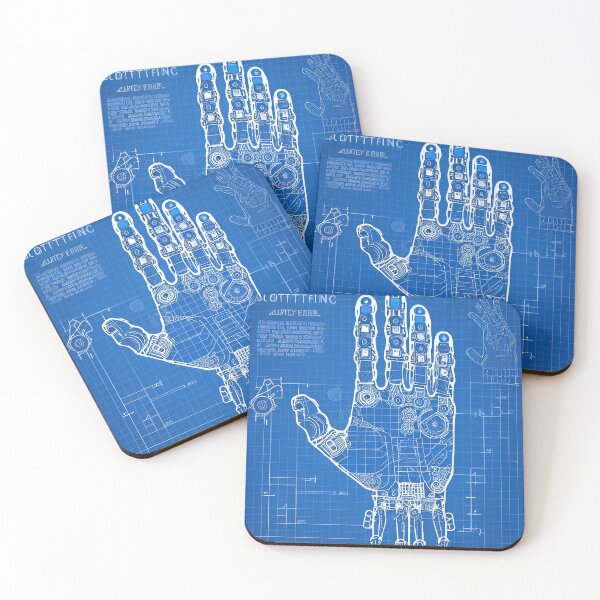 Item preview, Robotic hand bluprint poster designed and sold by Elite's Workshop.