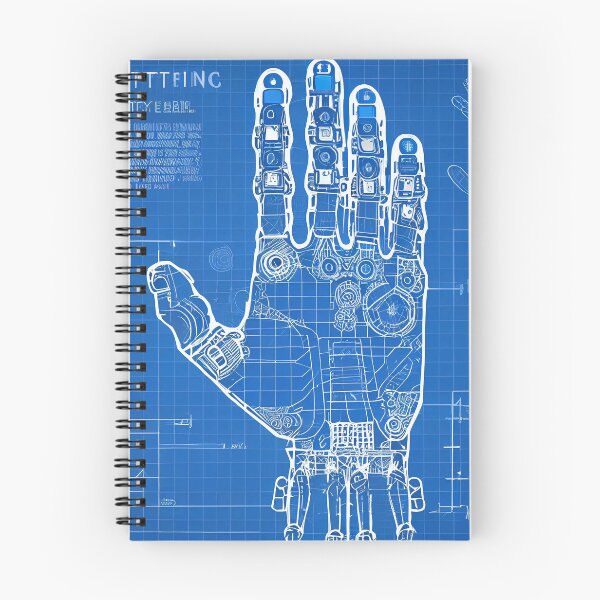 Item preview, Robotic hand bluprint poster designed and sold by Elite's Workshop.
