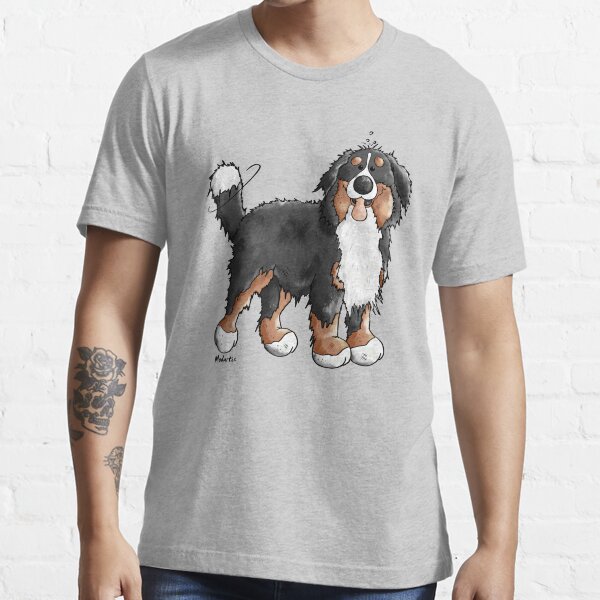 Happy Bernese Mountain Dog - Comic - Dogs - Cartoon - Gift - Funny Essential T-Shirt