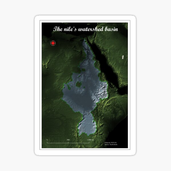 Map of the Nile River Basin Sticker