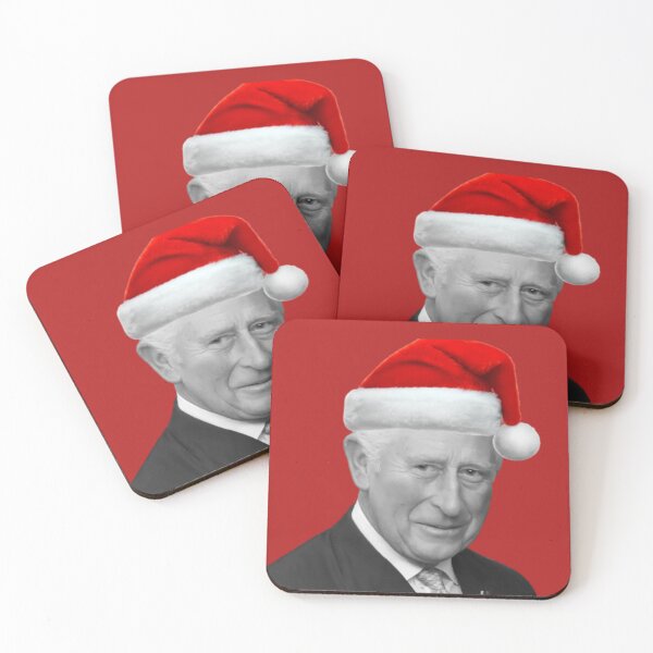 Item preview, King Charles Christmas Hat Funny Portrait Poster designed and sold by Teetans.