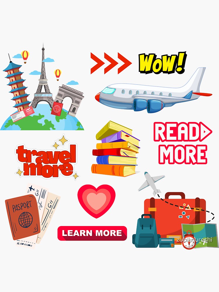 Thumbnail 3 of 3, Sticker, TRAVEL designed and sold by zubiaqureshi.