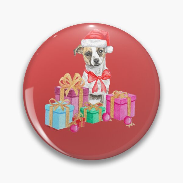 Item preview, Jack Russel terrier in Christmas scene designed and sold by CheekyColours.