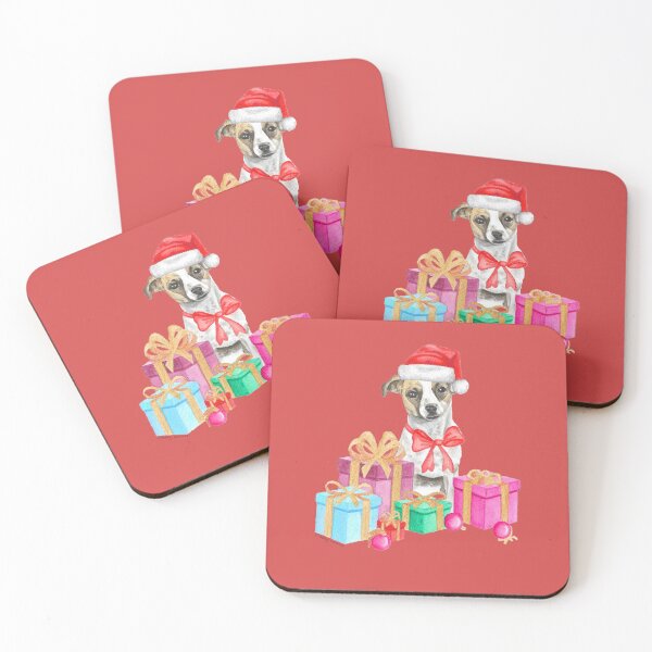 Item preview, Jack Russel terrier in Christmas scene designed and sold by CheekyColours.