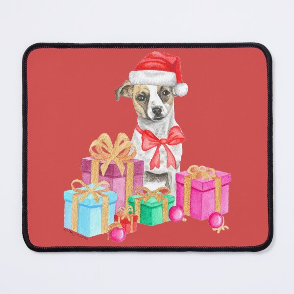 Item preview, Jack Russel terrier in Christmas scene designed and sold by CheekyColours.