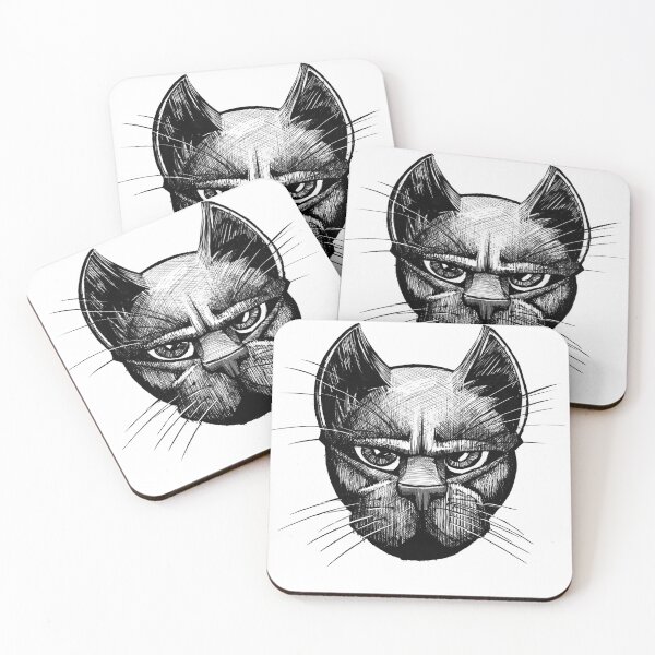 Item preview, Grumpy Cat Black & White Drawing designed and sold by LarksDrawings.
