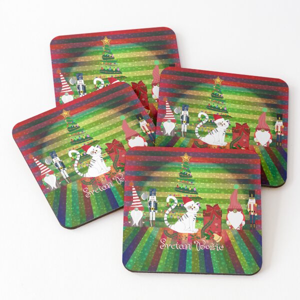Item preview, Cat with the Present "Sretan Božić" designed and sold by MC Art Studio.