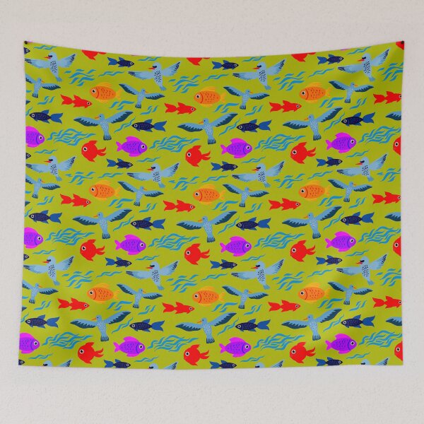 Item preview, Bright Blue and Orange Lavender Gold Fish designed and sold by ChristinasMess.
